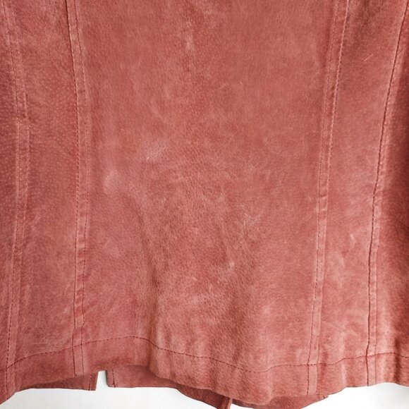 Live a Little Suede Leather Jacket Women's M Rose Pink Snap Front Lined Y2K VTG - Picture 9 of 16
